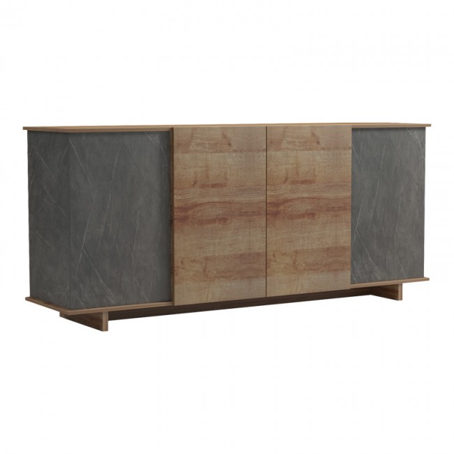 Μπουφές Zafore pakoworld σε oak - καφέ antique απόχρωση 180x45x80εκ
