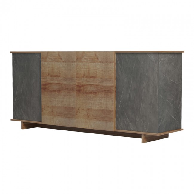 Μπουφές Zafore pakoworld σε oak - καφέ antique απόχρωση 180x45x80εκ