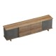 Έπιπλο τηλεόρασης Zafore pakoworld σε oak-καφέ antique απόχρωση 180x33x50εκ