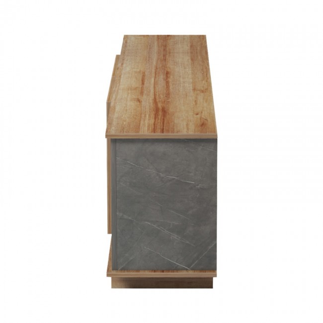 Έπιπλο τηλεόρασης Zafore pakoworld σε oak-καφέ antique απόχρωση 180x33x50εκ