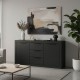 Μπουφές Doha pakoworld σε ανθρακί απόχρωση 150x45x80.5εκ Μπουφές Doha pakoworld σε ανθρακί απόχρωση 150x45x80.5εκ
