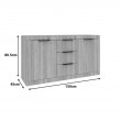 Μπουφές Doha pakoworld σε ανθρακί απόχρωση 150x45x80.5εκ Μπουφές Doha pakoworld σε ανθρακί απόχρωση 150x45x80.5εκ