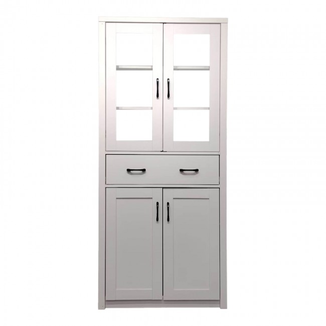 Βιτρίνα-ντουλάπα Nisso pakoworld σε λευκή απόχρωση 80x40x183.5εκ Βιτρίνα-ντουλάπα Nisso pakoworld σε λευκή απόχρωση 80x40x183.5εκ