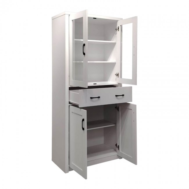 Βιτρίνα-ντουλάπα Nisso pakoworld σε λευκή απόχρωση 80x40x183.5εκ Βιτρίνα-ντουλάπα Nisso pakoworld σε λευκή απόχρωση 80x40x183.5εκ