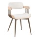 Πολυθρόνα Cameo pakoworld μέταλλο μπρονζέ-white-wash ξύλο-μπέζ ύφασμα 53x49.5x75.5εκ