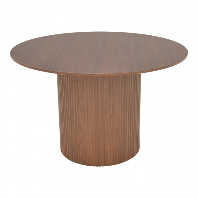 Τραπέζι Karulo pakoworld mdf σε καρυδί απόχρωση Φ120x76εκ