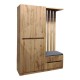 Έπιπλο εισόδου Zomie pakoworld σε oak απόχρωση 131x41.5x180.4εκ Έπιπλο εισόδου Zomie pakoworld σε oak απόχρωση 131x41.5x180.4εκ