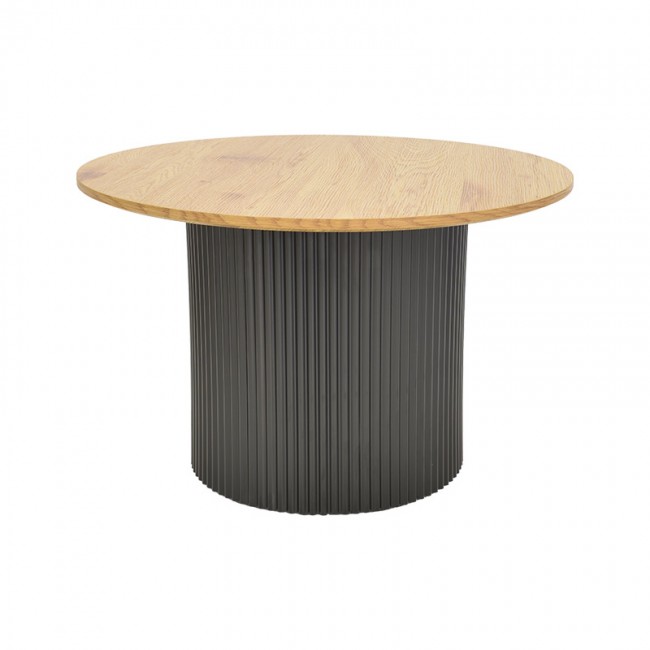 Tραπέζια σαλονιού Dovel pakoworld mdf σετ 2τεμ. sonoma-μαύρο