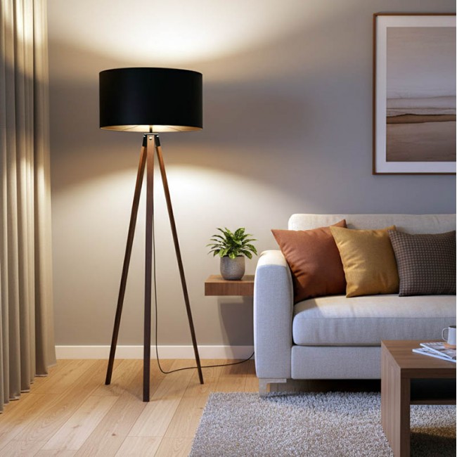 Φωτιστικό δαπέδου PWL-1059 pakoworld Ε27 καρυδί-μαύρο Φ38x140εκ Φωτιστικό δαπέδου PWL-1059 pakoworld Ε27 καρυδί-μαύρο Φ38x140εκ