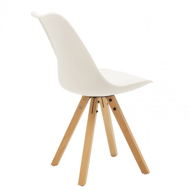 Τραπεζαρία Balou-Caron σετ 5τεμ pakoworld MDF και pp σε λευκή-φυσική απόχρωση Φ120x73εκ