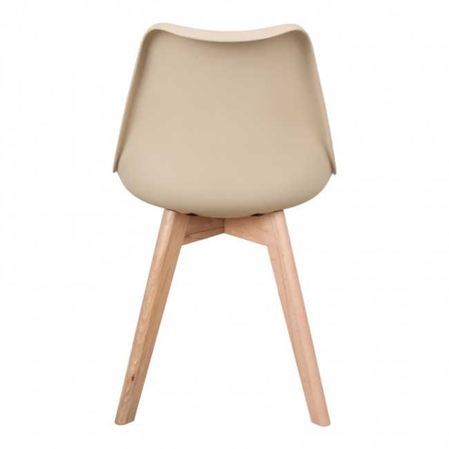 Καρέκλα Gaston pakoworld PP-PU taupe απόχρωση- φυσικό πόδι 43x51x75εκ