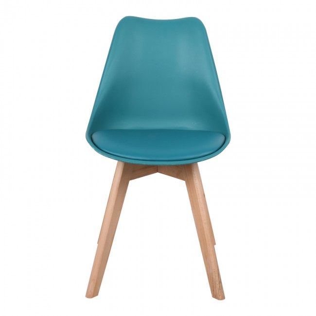 Καρέκλα Gaston pakoworld PP-PU μπλε απόχρωση- φυσικό πόδι 58x47x85εκ Καρέκλα Gaston pakoworld PP-PU μπλε απόχρωση- φυσικό πόδι 58x47x85εκ