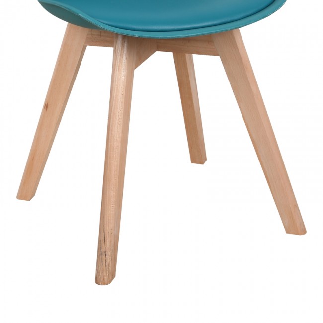 Καρέκλα Gaston pakoworld PP-PU μπλε απόχρωση- φυσικό πόδι 58x47x85εκ Καρέκλα Gaston pakoworld PP-PU μπλε απόχρωση- φυσικό πόδι 58x47x85εκ