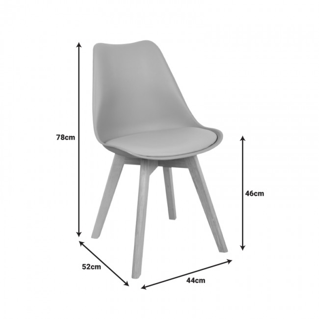 Καρέκλα Gaston pakoworld PP-PU μπλε απόχρωση- φυσικό πόδι 58x47x85εκ Καρέκλα Gaston pakoworld PP-PU μπλε απόχρωση- φυσικό πόδι 58x47x85εκ