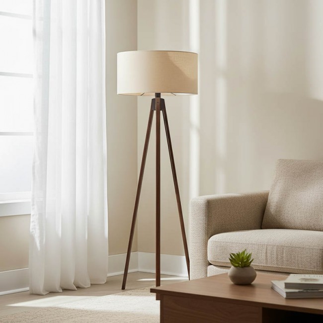 Φωτιστικό δαπέδου PWL-1059 pakoworld Ε27 σε κρέμα-καρυδί απόχρωση Φ38x140εκ Φωτιστικό δαπέδου PWL-1059 pakoworld Ε27 σε κρέμα-καρυδί απόχρωση Φ38x140εκ