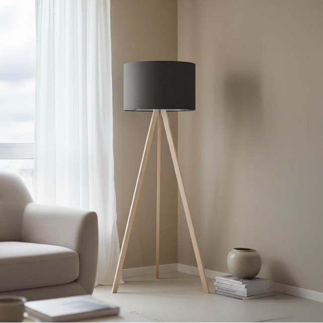 Φωτιστικό δαπέδου PWL-1060 pakoworld Ε27 φυσικό-ανθρακί Φ38x140εκ Φωτιστικό δαπέδου PWL-1060 pakoworld Ε27 φυσικό-ανθρακί Φ38x140εκ