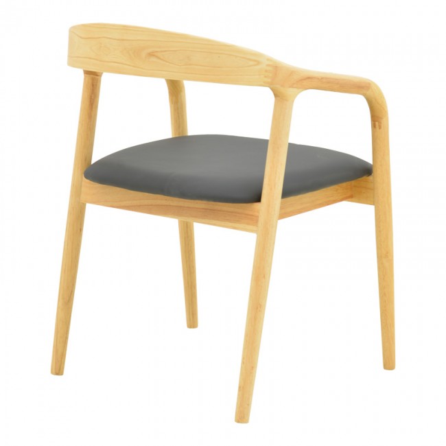 Πολυθρόνα Hogie pakoworld rubberwood σε φυσική απόχρωση με μαύρο pu μαξιλάρι 61x60x76εκ Πολυθρόνα Hogie pakoworld rubberwood σε φυσική απόχρωση με μαύρο pu μαξιλάρι 61x60x76εκ