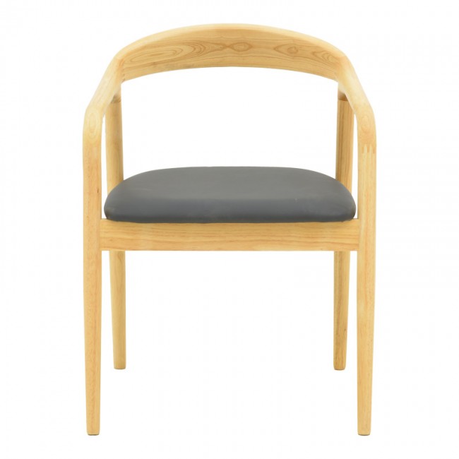 Πολυθρόνα Hogie pakoworld rubberwood σε φυσική απόχρωση με μαύρο pu μαξιλάρι 61x60x76εκ Πολυθρόνα Hogie pakoworld rubberwood σε φυσική απόχρωση με μαύρο pu μαξιλάρι 61x60x76εκ