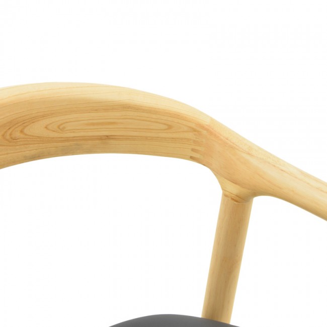 Πολυθρόνα Hogie pakoworld rubberwood σε φυσική απόχρωση με μαύρο pu μαξιλάρι 61x60x76εκ Πολυθρόνα Hogie pakoworld rubberwood σε φυσική απόχρωση με μαύρο pu μαξιλάρι 61x60x76εκ