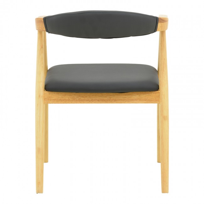 Πολυθρόνα Sandi pakoworld rubberwood σε φυσική απόχρωση με μαύρο pu μαξιλάρι 50x60x80εκ Πολυθρόνα Sandi pakoworld rubberwood σε φυσική απόχρωση με μαύρο pu μαξιλάρι 50x60x80εκ