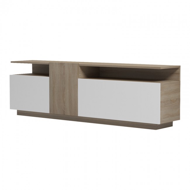 Μπουφές Vendora pakoworld σε sonoma-λευκή απόχρωση 150x29.5x46.3εκ Μπουφές Vendora pakoworld σε sonoma-λευκή απόχρωση 150x29.5x46.3εκ