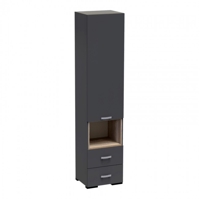 Βιτρίνα-στήλη Toscana pakoworld σε ανθρακί απόχρωση 50x42x222.5εκ