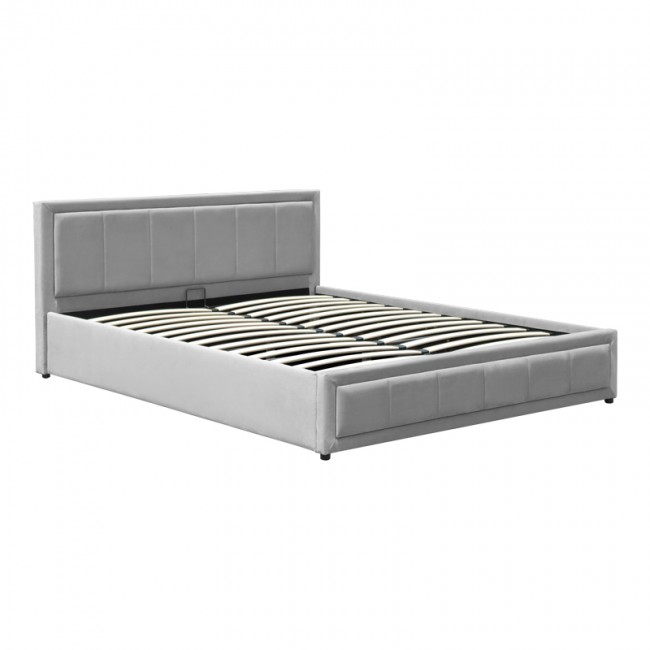 Κρεβάτι Huga pakoworld με αποθηκευτικό χώρο βελούδο γκρι 160x200εκ Κρεβάτι Huga pakoworld με αποθηκευτικό χώρο βελούδο γκρι 160x200εκ