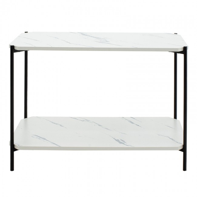 Βοηθητικό τραπέζι Mara MDF λευκό μαρμάρου-μαύρο 80x40x55cm Βοηθητικό τραπέζι Mara MDF λευκό μαρμάρου-μαύρο 80x40x55cm