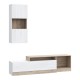 Σύνθετο σαλονιού Halmi pakoworld λευκό-oak μελαμίνης 180x39x190εκ Σύνθετο σαλονιού Halmi pakoworld λευκό-oak μελαμίνης 180x39x190εκ