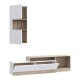 Σύνθετο σαλονιού Halmi pakoworld λευκό-oak μελαμίνης 180x39x190εκ Σύνθετο σαλονιού Halmi pakoworld λευκό-oak μελαμίνης 180x39x190εκ