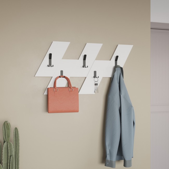 Κρεμάστρα τοίχου Livy pakoworld λευκό μελαμίνης 75.2x1.8x45.3εκ Κρεμάστρα τοίχου Livy pakoworld λευκό μελαμίνης 75.2x1.8x45.3εκ