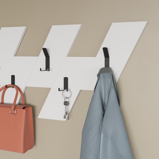 Κρεμάστρα τοίχου Livy pakoworld λευκό μελαμίνης 75.2x1.8x45.3εκ Κρεμάστρα τοίχου Livy pakoworld λευκό μελαμίνης 75.2x1.8x45.3εκ