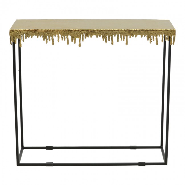 Κονσόλα Bulco Inart χρυσό-μαύρο μέταλλο 80.5x28x72εκ Κονσόλα Bulco Inart χρυσό-μαύρο μέταλλο 80.5x28x72εκ