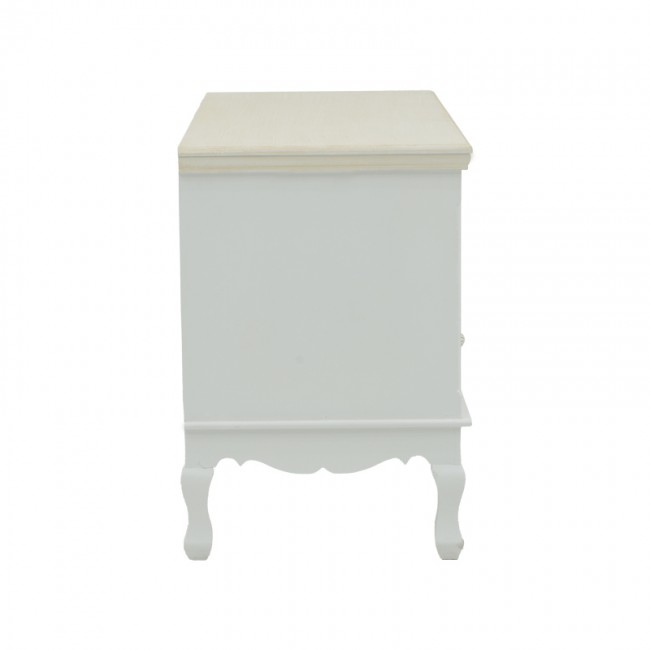 Έπιπλο τηλεόρασης Joliene Inart mdf σε λευκή αντικέ-φυσική απόχρωση 100x42x61εκ Έπιπλο τηλεόρασης Joliene Inart mdf σε λευκή αντικέ-φυσική απόχρωση 100x42x61εκ