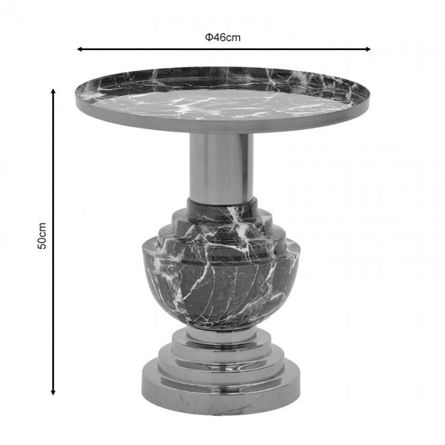 Βοηθητικό τραπέζι Cogent Inart pakoworld μαύρο-χρυσό μέταλλο Φ46x50εκ Βοηθητικό τραπέζι Cogent Inart pakoworld μαύρο-χρυσό μέταλλο Φ46x50εκ