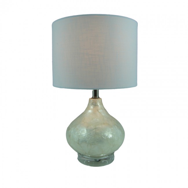 Επιτραπέζιο φωτιστικό Guidance Inart Ε27 λευκό γυαλί-λευκό ύφασμα Φ25x41εκ Επιτραπέζιο φωτιστικό Guidance Inart Ε27 λευκό γυαλί-λευκό ύφασμα Φ25x41εκ