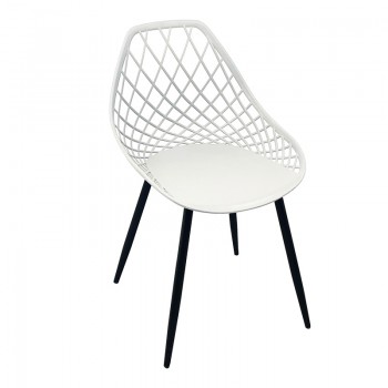 Καρέκλα Suan pakoworld pp σε λευκή απόχρωση και μαύρο μεταλλικό πόδι 56x49x82εκ Καρέκλα Suan pakoworld pp σε λευκή απόχρωση και μαύρο μεταλλικό πόδι 56x49x82εκ
