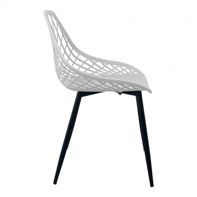 Καρέκλα Suan pakoworld pp σε λευκή απόχρωση και μαύρο μεταλλικό πόδι 56x49x82εκ Καρέκλα Suan pakoworld pp σε λευκή απόχρωση και μαύρο μεταλλικό πόδι 56x49x82εκ