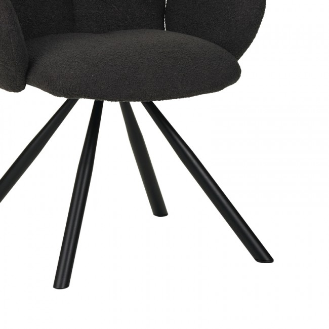 Πολυθρόνα Garzele Inart ανθρακί μπουκλέ ύφασμα-πόδι μαύρο μέταλλο 68x66x82.5εκ Πολυθρόνα Garzele Inart ανθρακί μπουκλέ ύφασμα-πόδι μαύρο μέταλλο 68x66x82.5εκ