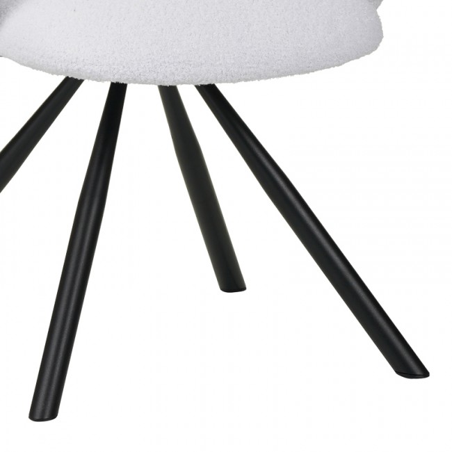 Πολυθρόνα Garzele Inart λευκό μπουκλέ ύφασμα-πόδι μαύρο μέταλλο 68x66x82.5εκ Πολυθρόνα Garzele Inart λευκό μπουκλέ ύφασμα-πόδι μαύρο μέταλλο 68x66x82.5εκ