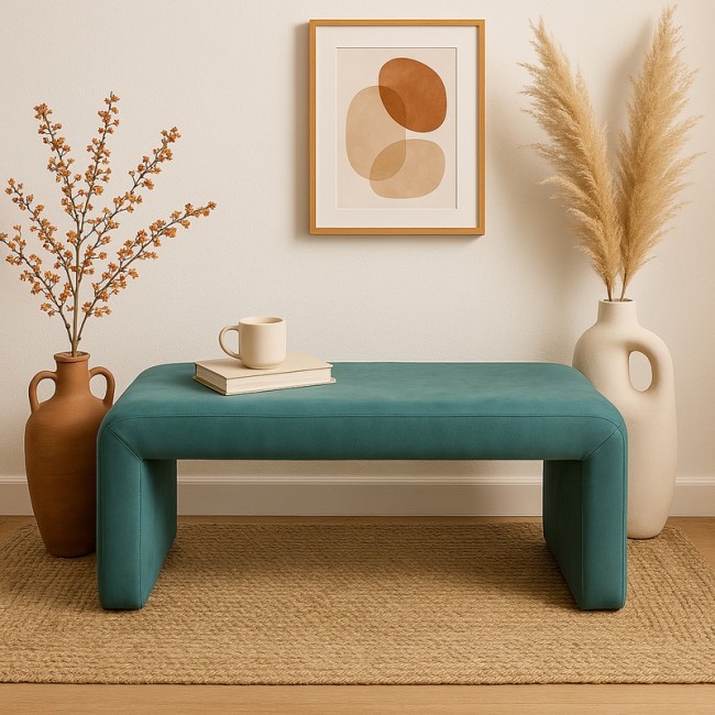 Σκαμπό Gagga Inart βελούδο σε πράσινη απόχρωση 110x40x45εκ Σκαμπό Gagga Inart βελούδο σε πράσινη απόχρωση 110x40x45εκ
