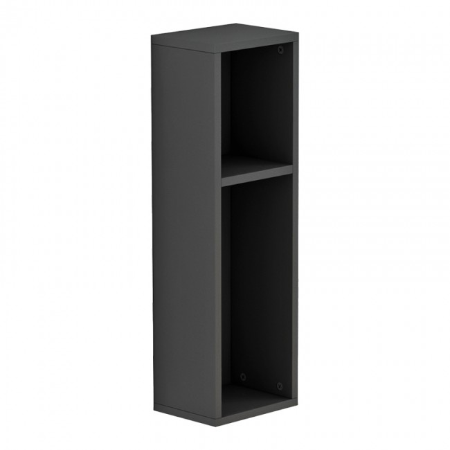 Ραφιέρα-κομοδίνο τοίχου Racks pakoworld σε ανθρακί απόχρωση 20x15x65εκ