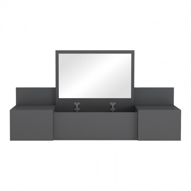 Τουαλέτα κρεβατοκάμαρας Paltar pakoworld επιτοίχια με καθρέπτη σε ανθρακί απόχρωση 100x39.1x33εκ Τουαλέτα κρεβατοκάμαρας Paltar pakoworld επιτοίχια με καθρέπτη σε ανθρακί απόχρωση 100x39.1x33εκ