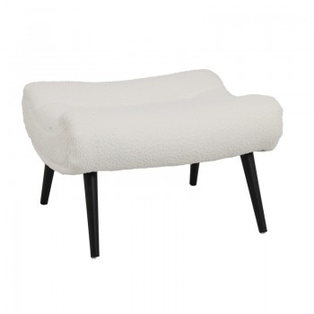 Σκαμπό - υποπόδιο Silla pakoworld μπουκλέ ύφασμα σε λευκή απόχρωση 68x58x40εκ Σκαμπό - υποπόδιο Silla pakoworld μπουκλέ ύφασμα σε λευκή απόχρωση 68x58x40εκ