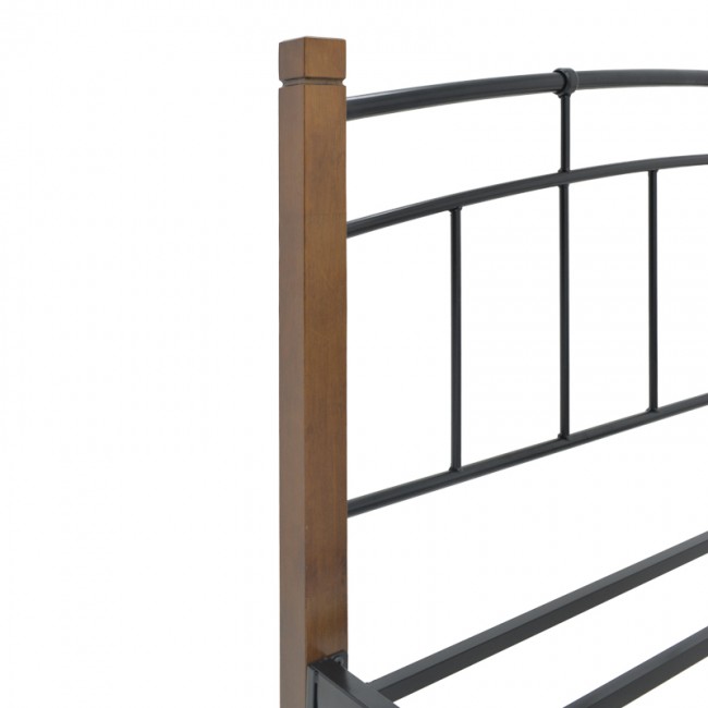 Κρεβάτι Mandy pakoworld ξύλο σε καρυδί απόχρωση-μαύρο μέταλλο 150x200εκ Κρεβάτι Mandy pakoworld ξύλο σε καρυδί απόχρωση-μαύρο μέταλλο 150x200εκ