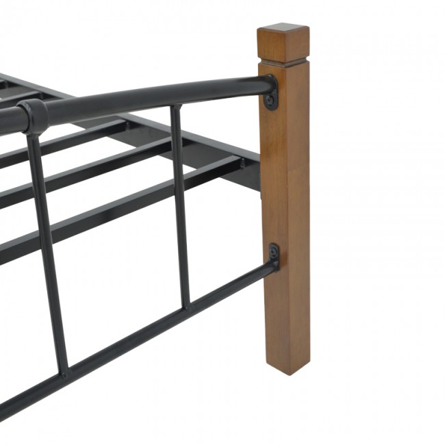 Κρεβάτι Mandy pakoworld ξύλο σε καρυδί απόχρωση-μαύρο μέταλλο 150x200εκ Κρεβάτι Mandy pakoworld ξύλο σε καρυδί απόχρωση-μαύρο μέταλλο 150x200εκ