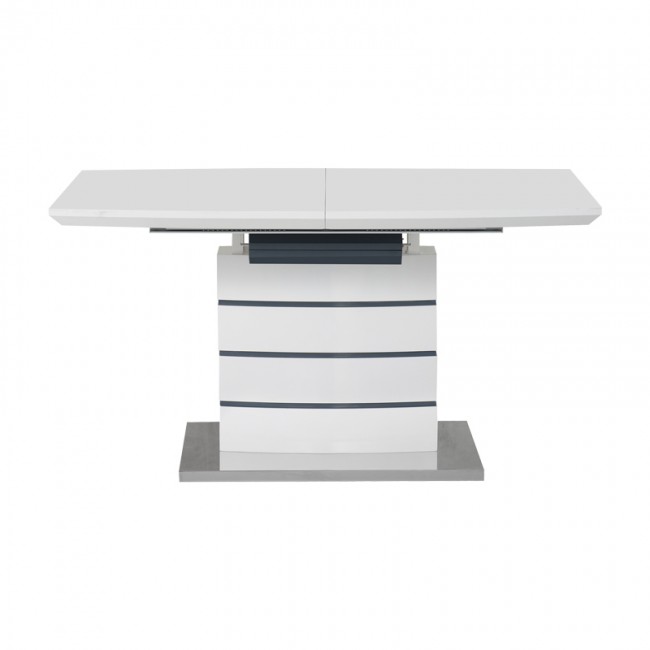 Τραπέζι επεκτεινόμενο Darsile Inart λευκό με γκρι-ανθρακί mdf 140-180x90x76εκ Τραπέζι επεκτεινόμενο Darsile Inart λευκό με γκρι-ανθρακί mdf 140-180x90x76εκ