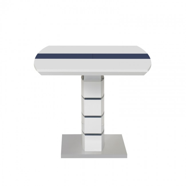 Τραπέζι επεκτεινόμενο Darsile Inart λευκό με γκρι-ανθρακί mdf 140-180x90x76εκ Τραπέζι επεκτεινόμενο Darsile Inart λευκό με γκρι-ανθρακί mdf 140-180x90x76εκ