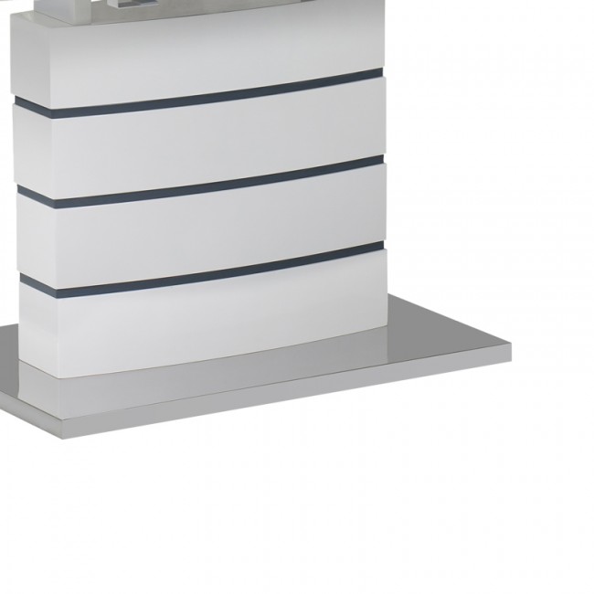 Τραπέζι επεκτεινόμενο Darsile Inart λευκό με γκρι-ανθρακί mdf 140-180x90x76εκ Τραπέζι επεκτεινόμενο Darsile Inart λευκό με γκρι-ανθρακί mdf 140-180x90x76εκ