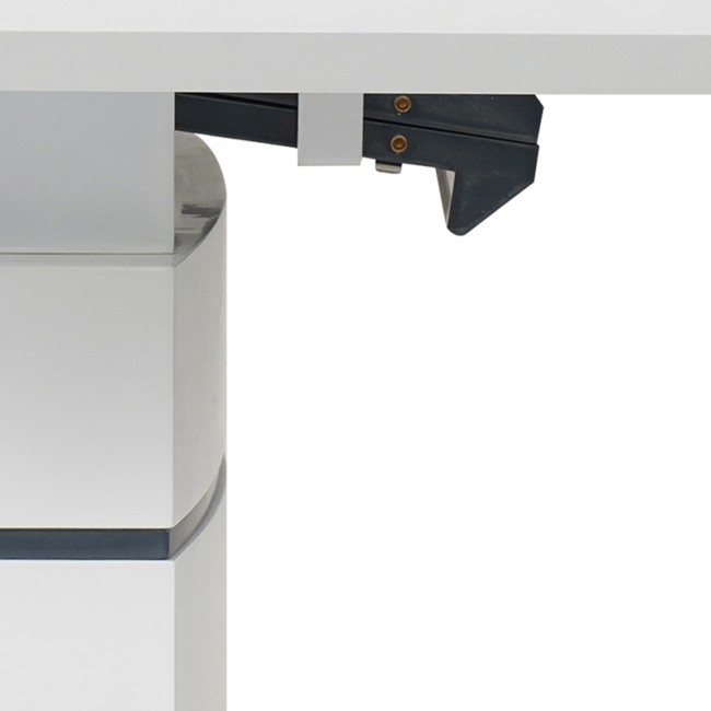 Τραπέζι επεκτεινόμενο Darsile Inart λευκό με γκρι-ανθρακί mdf 140-180x90x76εκ Τραπέζι επεκτεινόμενο Darsile Inart λευκό με γκρι-ανθρακί mdf 140-180x90x76εκ